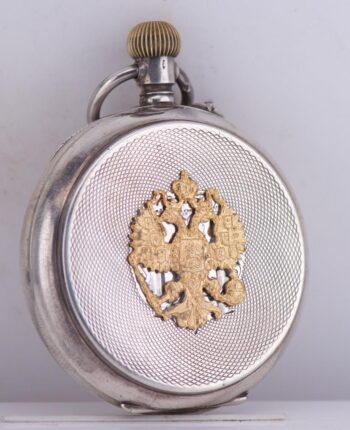 Imperial Tsar Era Presentation Tobias Pocket Watch - Silver Full Hunter - Enamel