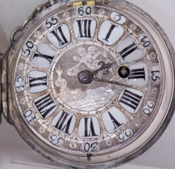 ONE OF A KIND 320 Years Old Louis XIV Silver Oignon Verge Fusee Pocket Watch