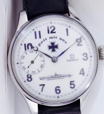 RARE c.1940 Omega U-Boat Submarine Military Officer's Watch Iron Cross 47mm