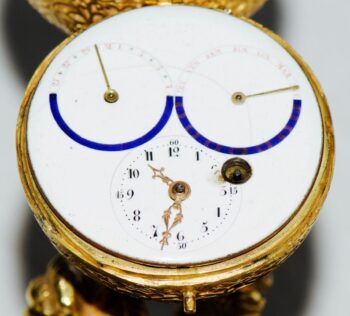 MUSEUM QUALITY c.1790 French 18k Ormolu Dragon Verge Fusee Calendar Desk Clock