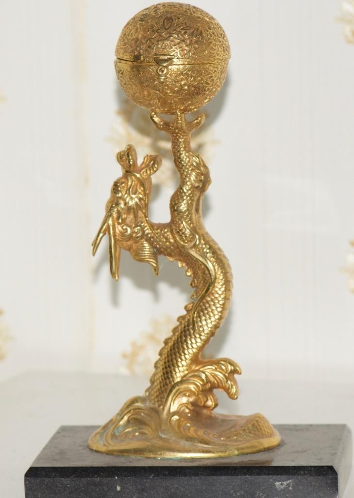MUSEUM QUALITY c.1790 French 18k Ormolu Dragon Verge Fusee Calendar Desk Clock
