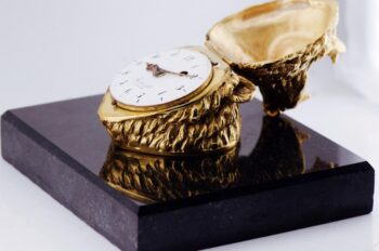 MUSEUM QUALITY Antique French Verge Fusee Desk Clock | 18k Gilt Ormolu Bear Head