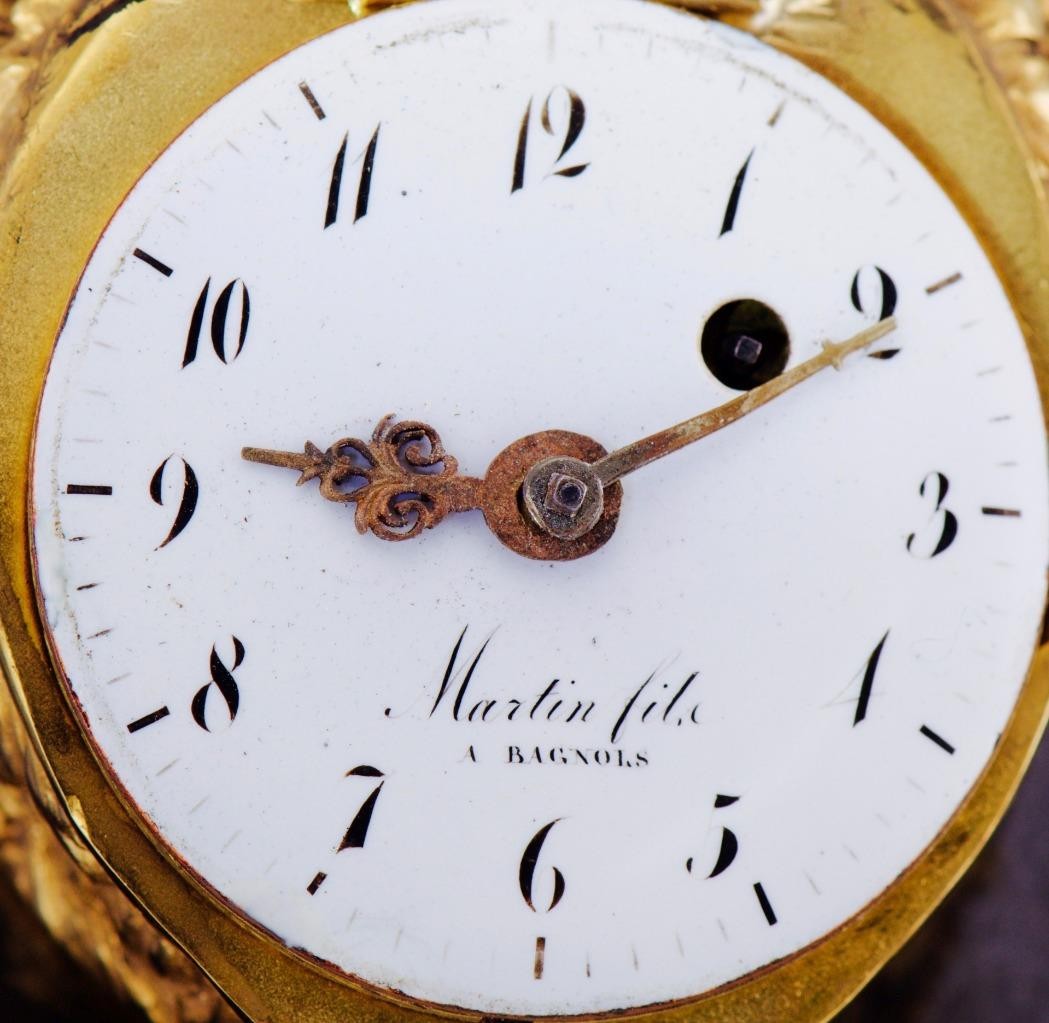 MUSEUM QUALITY Antique French Verge Fusee Desk Clock | 18k Gilt Ormolu Bear Head