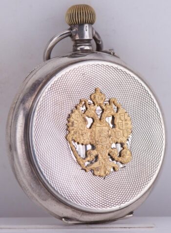 Imperial Tsar Era Presentation Tobias Pocket Watch - Silver Full Hunter - Enamel