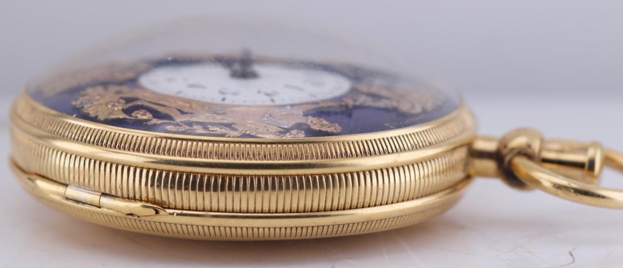 Antique 18K Gilt Vermeil Jaquemart Automaton Quarter Repeater Pocket Watch RARE