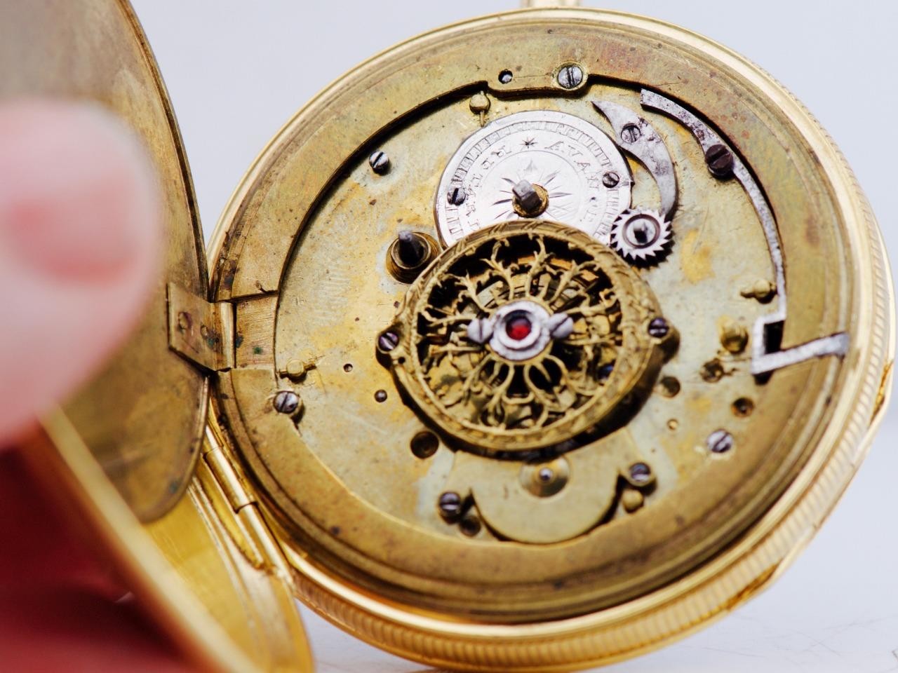Antique 18K Gilt Vermeil Jaquemart Automaton Quarter Repeater Pocket Watch RARE