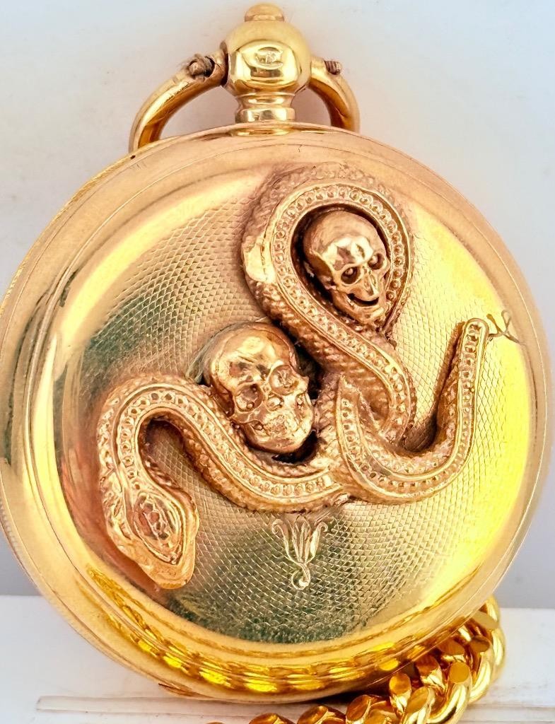 Antique Victorian Era Memento Mori Pocket Watch Attributed to John Forrest