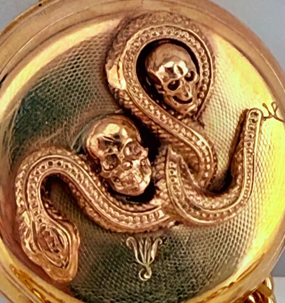 Antique Victorian Era Memento Mori Pocket Watch Attributed to John Forrest