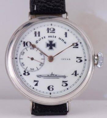 MUSEUM RARE WWI Imperial German Navy U-Boat Officer Award Silver Watch INVAR