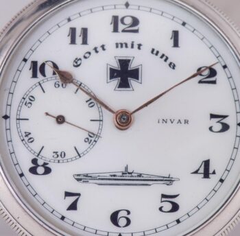 MUSEUM RARE WWI Imperial German Navy U-Boat Officer Award Silver Watch INVAR