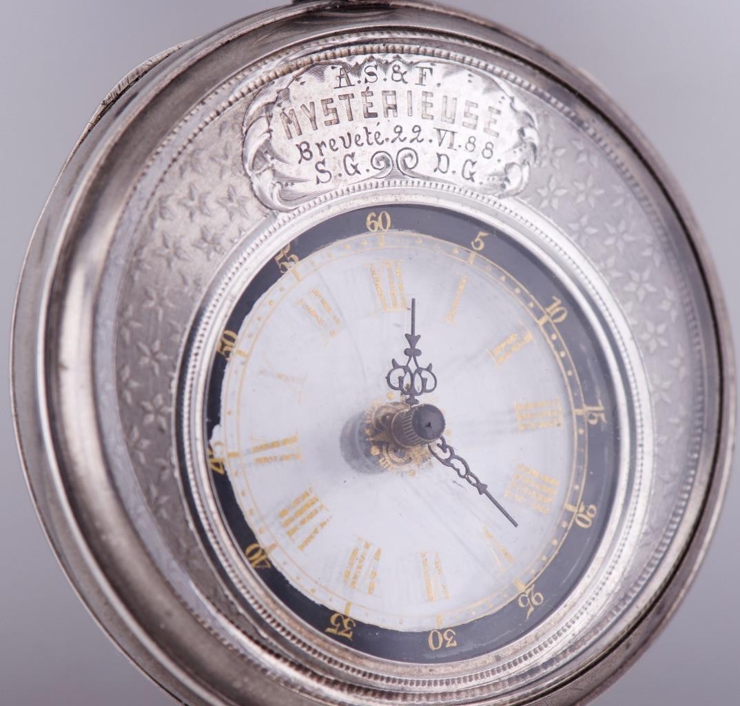 MUSEUM QUALITY: Extremely Rare Antique "Mystérieuse" Silver Mystery Pocket Watch