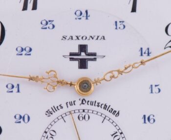 MINT c. 1916 SAXONIA German Naval Submarine Officer Award Silver Pocket Watch
