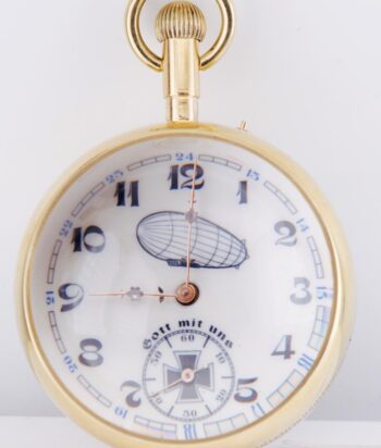 Extraordinary Antique WWI Era Military Presentation Crystal Ball Desk Watch 1916