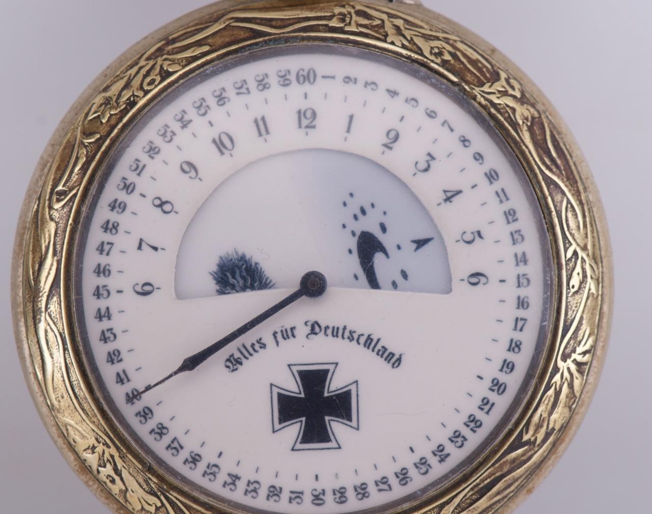 Oversized 70mm Antique WWI German Army Award Pocket Watch c.1916 – 24H Day/Night