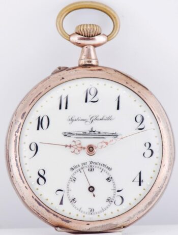 Antique WWI German Navy U-Boat Officer's Award Systeme Glashütte Pocket Watch