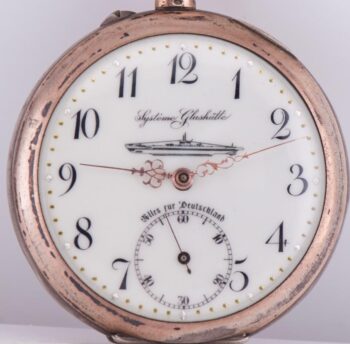 Antique WWI German Navy U-Boat Officer's Award Systeme Glashütte Pocket Watch