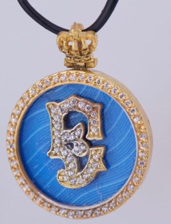 Rare 19th Century Faberge Pendant Antique Gold Plated Silver