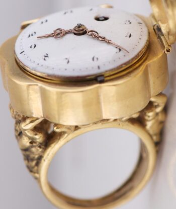 Antique c.1790 Charles Oudin Paris Verge Fusee Ring Watch - 18k Gilt Vermeil
