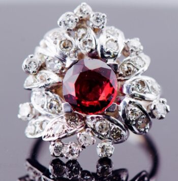 VINTAGE TIFFANY & CO 18K White Gold 1.5ct Rubellite Tourmaline & 2ctw Diamonds