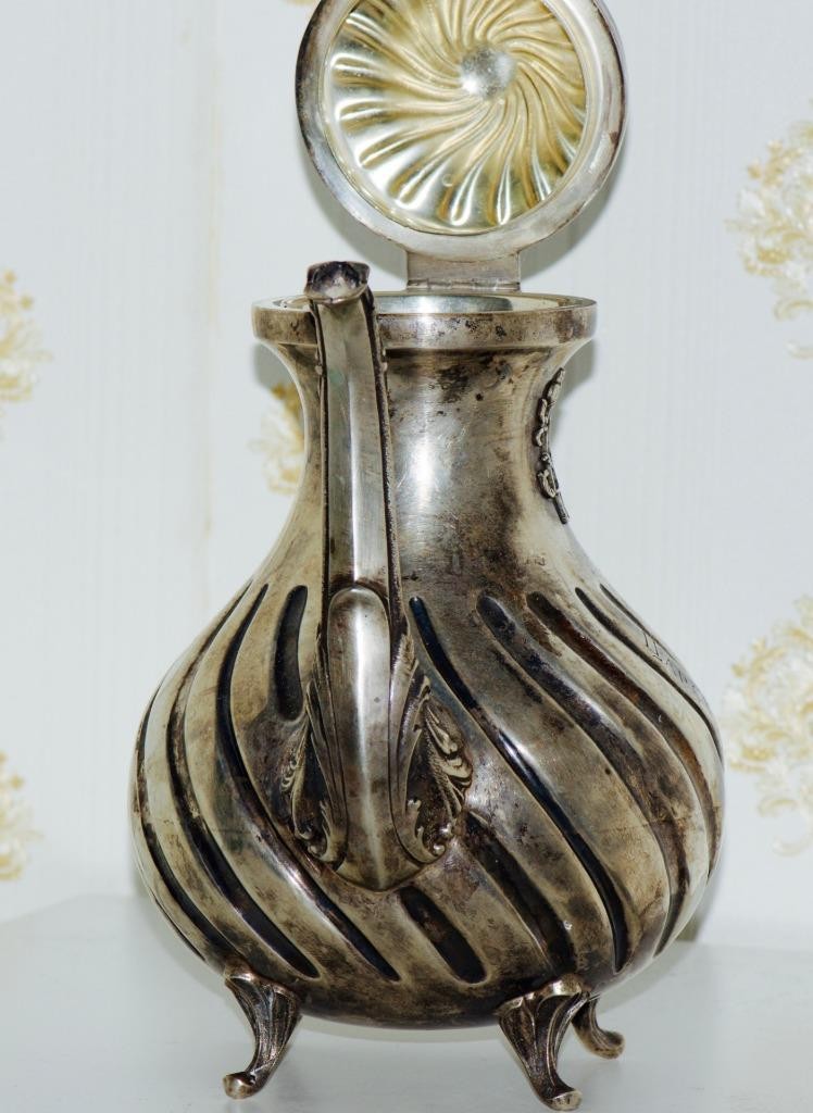 Antique Faberge Solid Silver Presentation Jug Tsar Nicholas II Monogram 1896