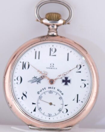 Antique WWI German Pilot's Award OMEGA Grand Prix Silver Pocket Watch c1916