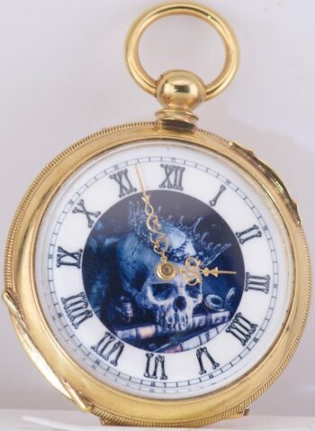 MUSEUM QUALITY MEMENTO MORI: Antique c.1850s Patek & Co. Skull Pocket Watch