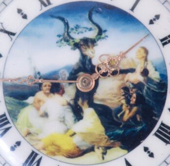 c.1850 Memento Mori Skull Antique Pocket Watch – 18k Vermeil, Goya Occult Dial