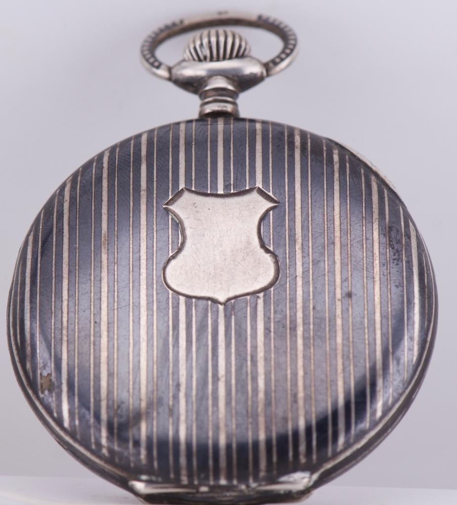 Antique 1930s ORATOR Silver & Niello German Tank Brigade Officer's Pocket Watch