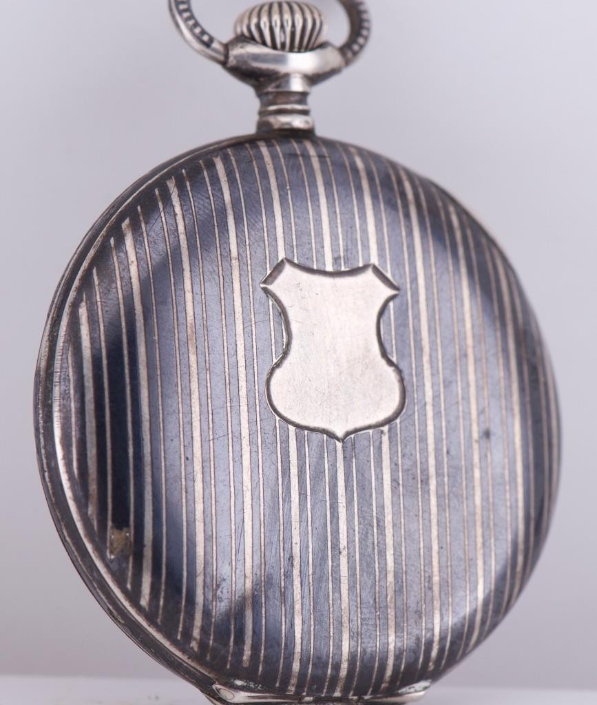 Antique 1930s ORATOR Silver & Niello German Tank Brigade Officer's Pocket Watch