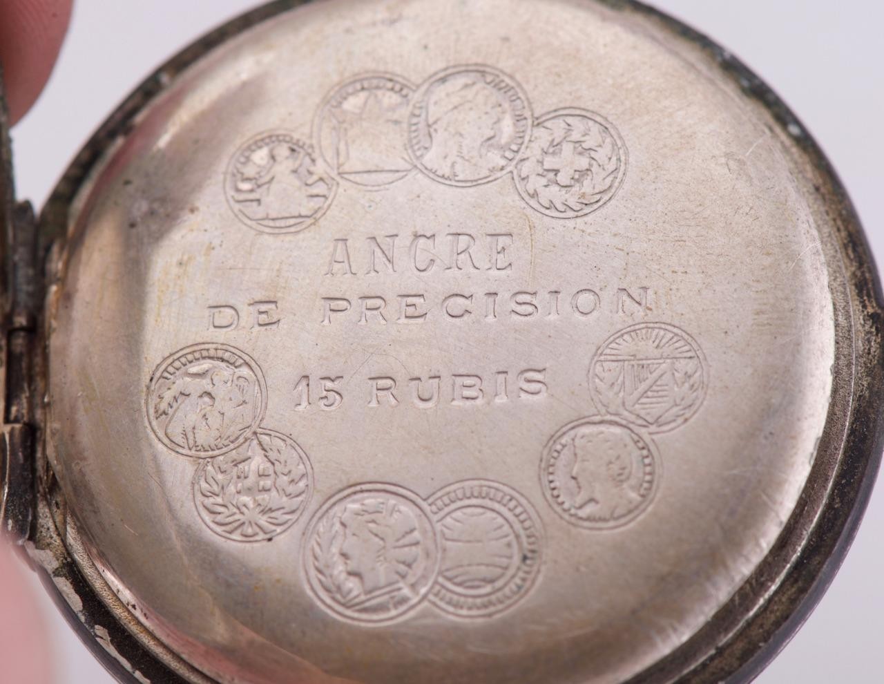 Antique 1930s ORATOR Silver & Niello German Tank Brigade Officer's Pocket Watch