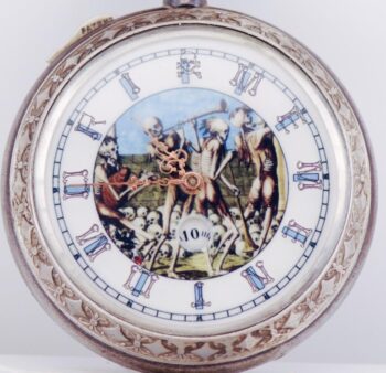 EXTREMELY RARE c.1890s Memento Mori Antique Pocket Watch | DIGITAL SECONDS DIAL