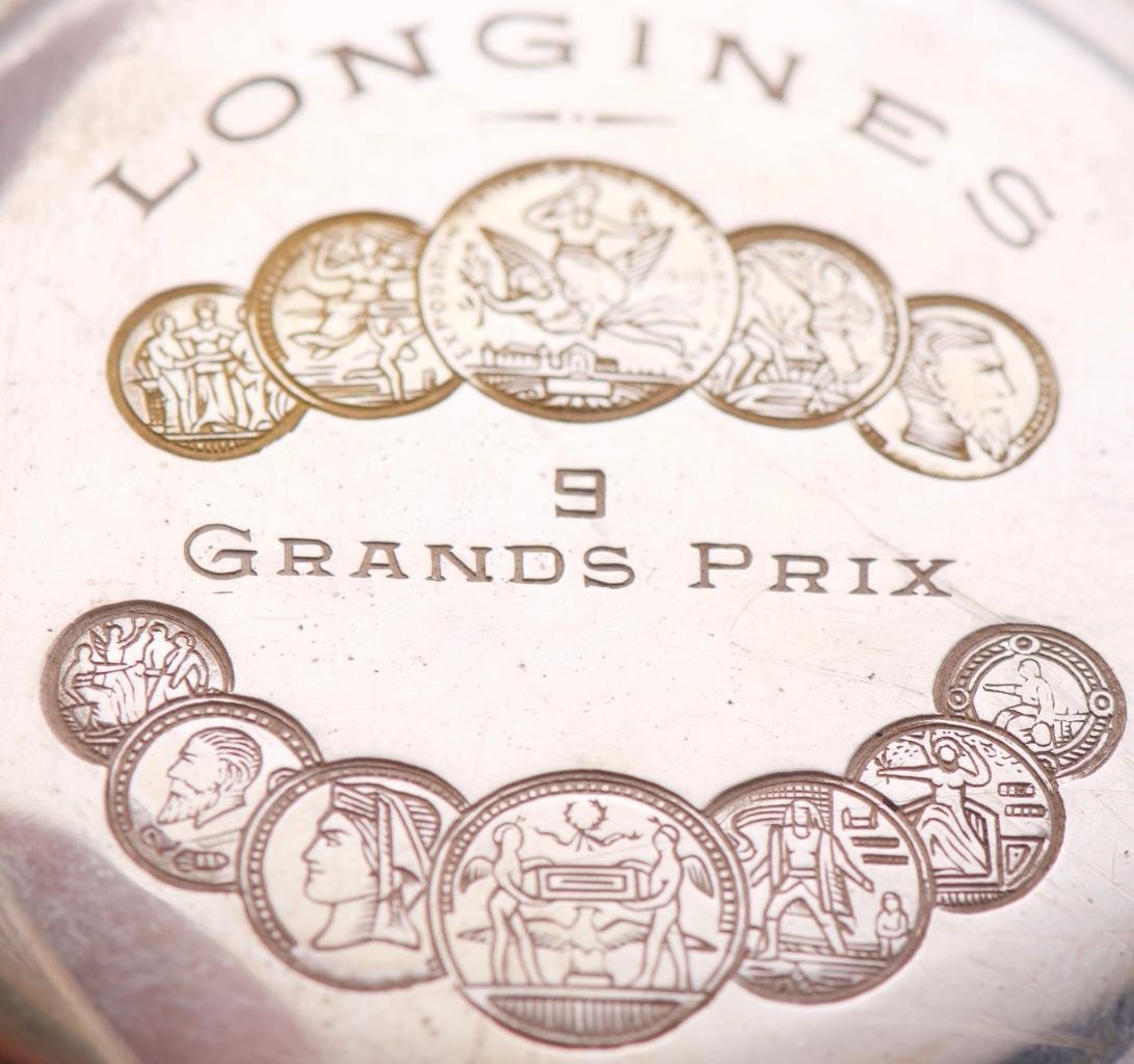 ANTIQUE 1930s LONGINES Silver "9 Grands Prix" Pocket Watch – German Tank Brigade