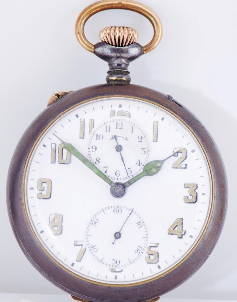 RARE WWI German Army Tank Brigade Officer Award Alarm Pocket Watch | Totenkopf