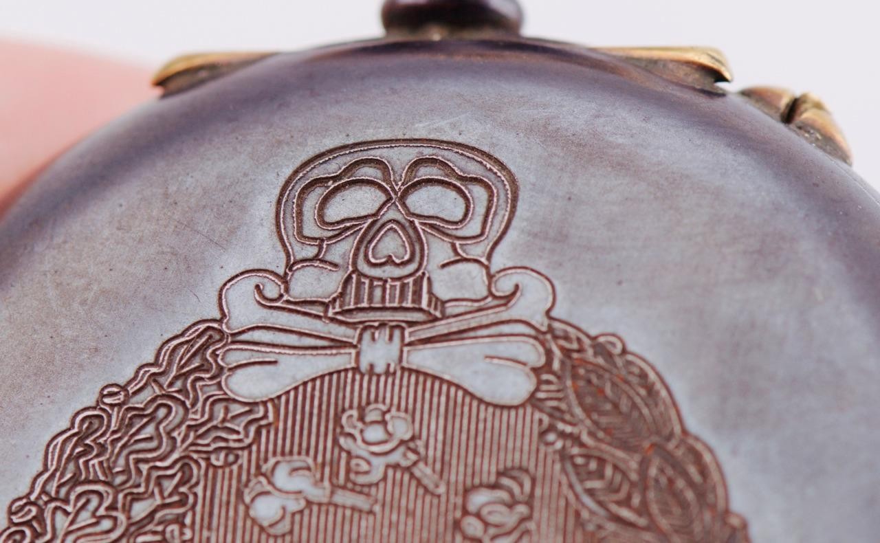 RARE WWI German Army Tank Brigade Officer Award Alarm Pocket Watch | Totenkopf