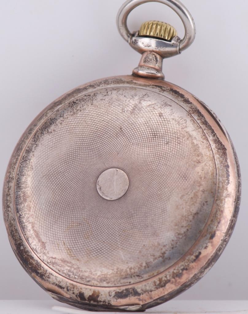 Antique Late 19th C. Memento Mori Solid 800 Silver Pocket Watch – Jump Hour Dial