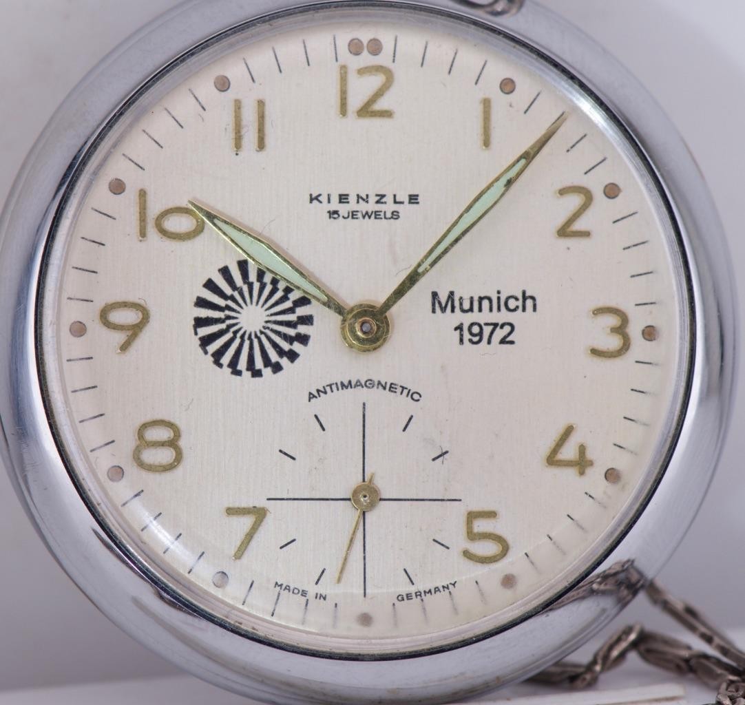 Vintage Kienzle 1972 Munich Olympics Pocket Watch - 15 Jewels - Germany- Working