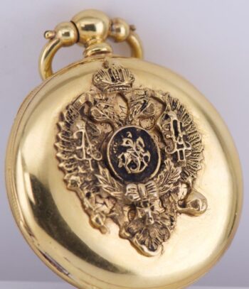 RARE Antique Imperial Gilt Silver Pocket Watch Enamel Dial with General Suvorov