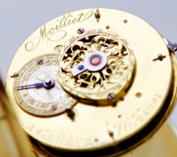 Antique 18k Gold Plated Silver Easter Egg Verge Fusee Clock Military Award c1810