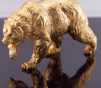 Antique Faberge Vermeil Bear Figurine – 18k Gold Plated Solid Silver c1880's