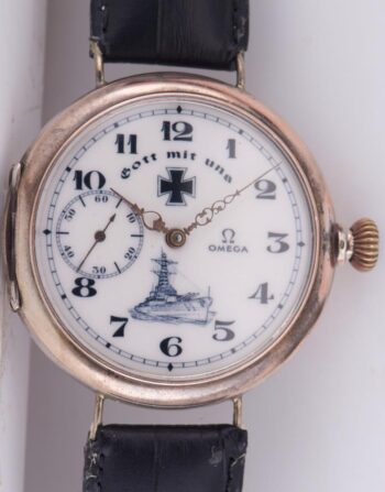 RARE Antique 1930s OMEGA Grand-Prix 0.800 Silver German Naval Wristwatch