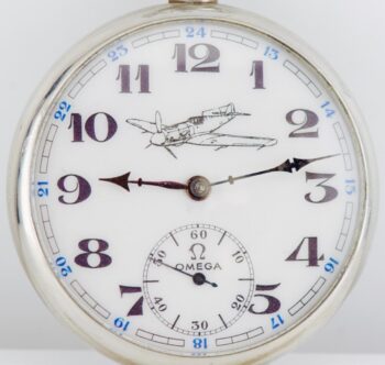 1930s OMEGA German Military Airforce Aviation Pocket Watch Iron Cross 49mm Mint
