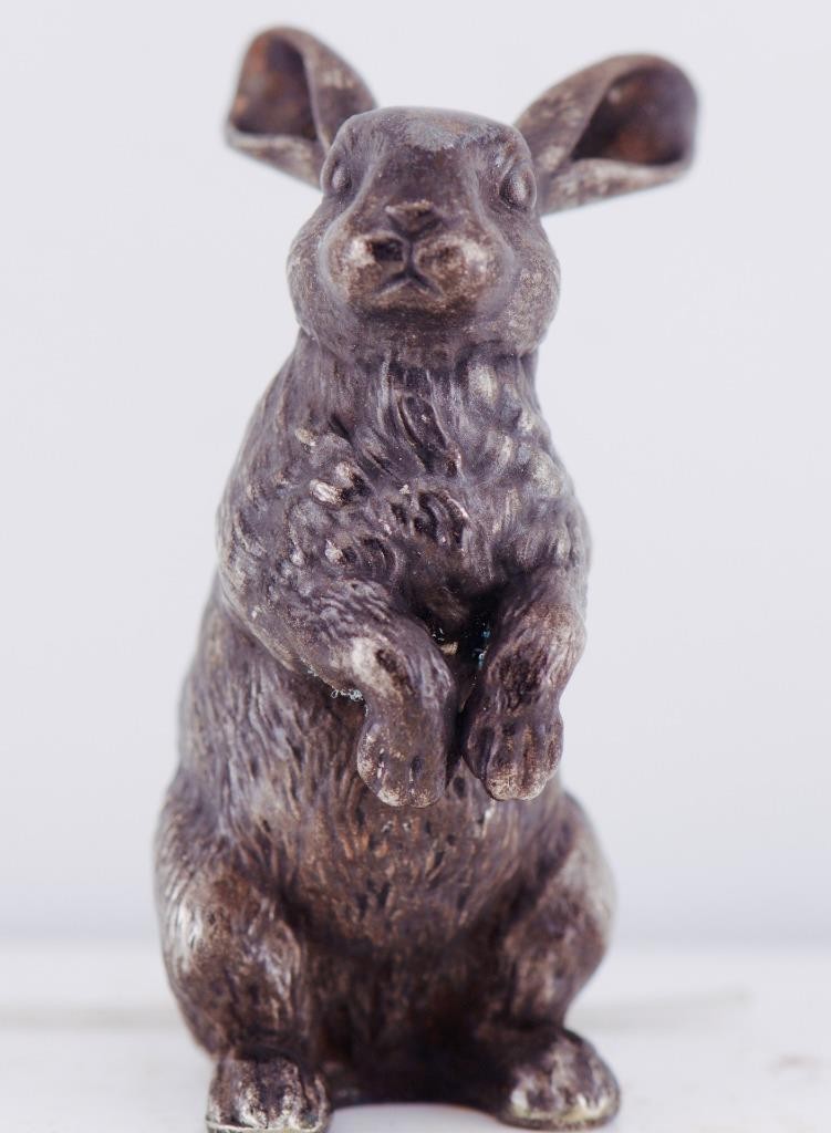 Antique FABERGE Silver Rabbit Figurine c1880's by Julius Rappoport 46mm c1880s