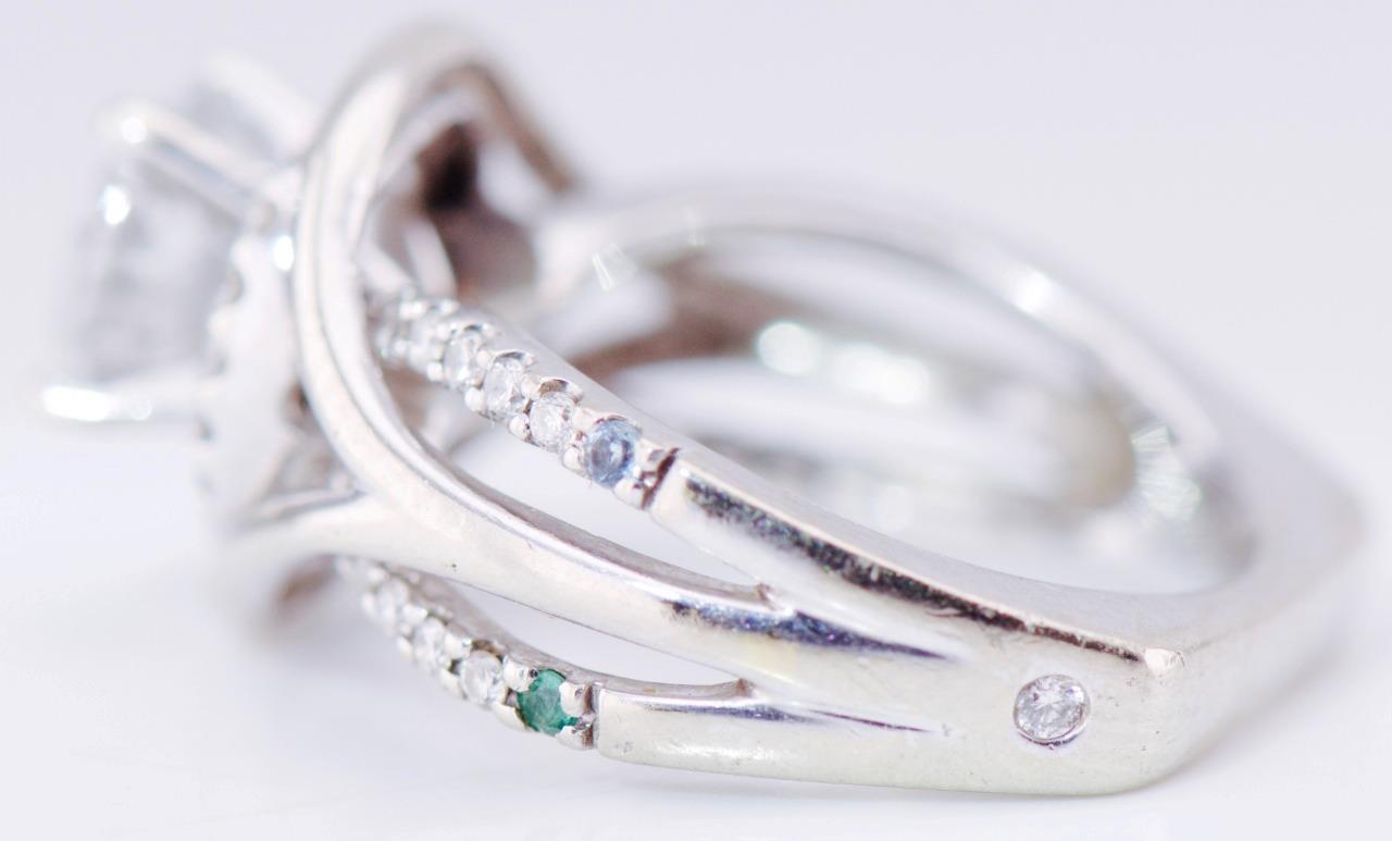 Estate Designers Yalina Engagement Ring 14k White Gold and 2ct Diamond