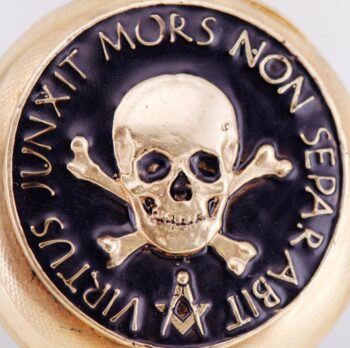 RARE Antique 1890s Masonic Memento Mori Skull Pocket Watch 18k Gilt Silver Paris