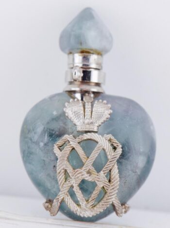 Rare Antique Imperial Agate Perfume Bottle | Silver Empress Maria Monogram