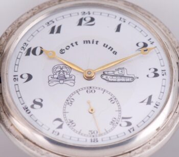 RARE 1940s REVUE THOMMEN German Officer's Award Silver Full Hunter Pocket Watch