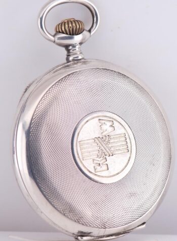 RARE 1940s REVUE THOMMEN German Officer's Award Silver Full Hunter Pocket Watch