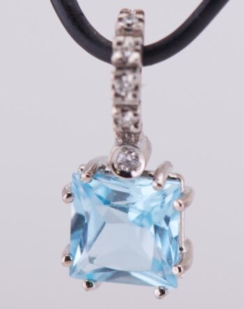ANTIQUE ART DECO TIFFANY & CO 18K White Gold 2.30ct Aquamarine & Diamond Pendant