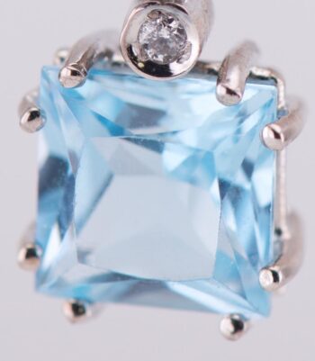 ANTIQUE ART DECO TIFFANY & CO 18K White Gold 2.30ct Aquamarine & Diamond Pendant