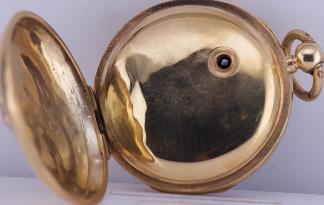Antique Award 18k Gold Plated Silver Enamel Pocket Watch for Grand Duke Alexei